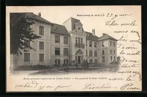 AK Pont-Levoy, Ecole primaire supérieure de Jeunes Filles, Vue prise de la Cour d`entrée