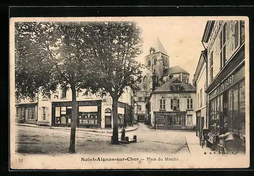 AK Saint-Aignan-sur-Cher, Place du Marché