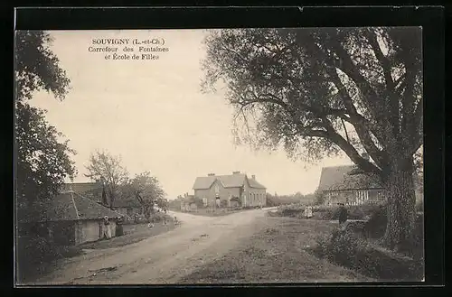 AK Souvigny, Carrefour des Fontaines et École de Filles