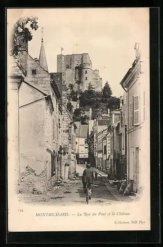 AK Montrichard, La Rue du Pont et le Chateau