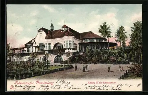 AK Düsseldorf, Ausstellung 1902, Haupt-Wein-Restaurant