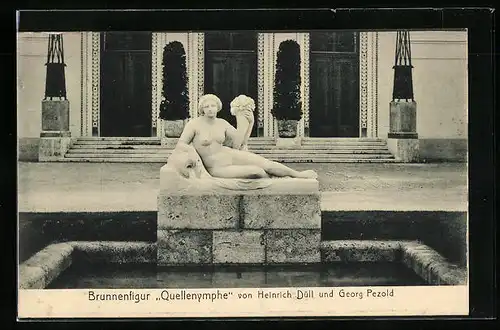 AK München, Bayrische Gewerbeschau 1912, Brunnenfigur Quellnymphe