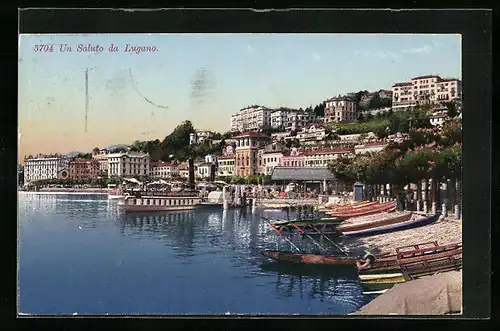 AK Lugano, Ruderboote im Hafen