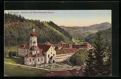 AK Fischingen, Kirche und Waisenanstalt Idazell