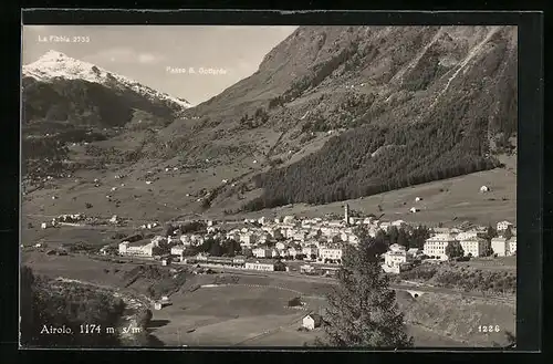 AK Airolo, Ortsansicht mit Bergen