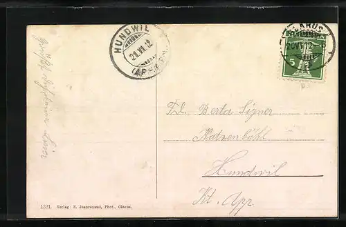 AK Glarus, Blick auf den Ort mit Glärnisch