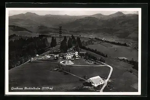 AK Bachtel-Kulm, Gasthaus aus der Vogelschau