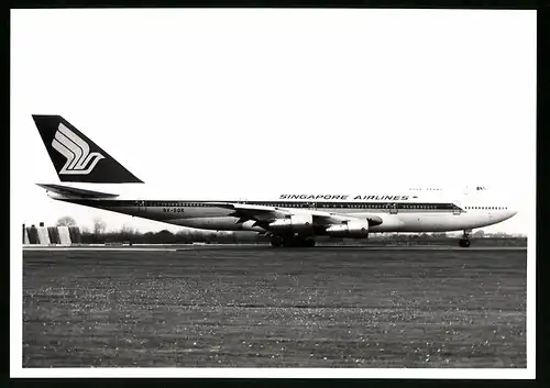 Fotografie Flugzeug Boeing 747 Jumbojet, Passagierflugzeug der Singapore Airlines, Kennung 9V-SQK