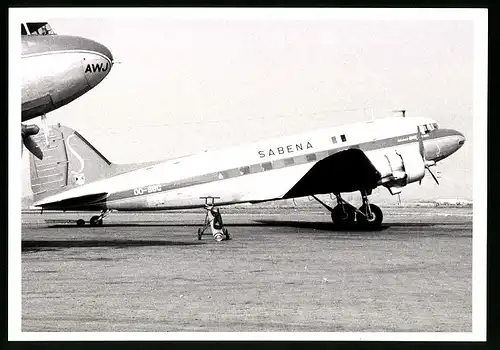 Fotografie Flugzeug Douglas DC-3, Passagierflugzeug der Sabena, Kennung OO-SBC