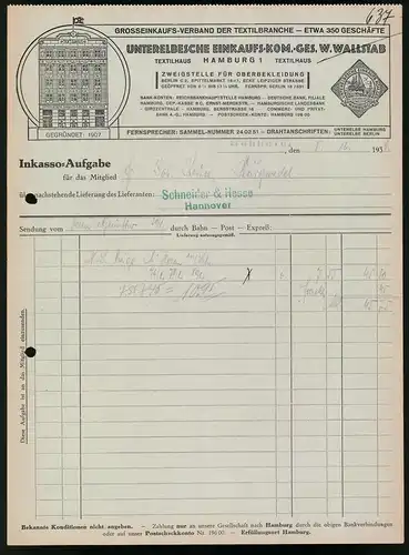 Rechnung Hannover 1939, Unterelbsche Einkaufs-Kom.-Ges. W. Wallstab, Ansicht der Verkaufshausfront