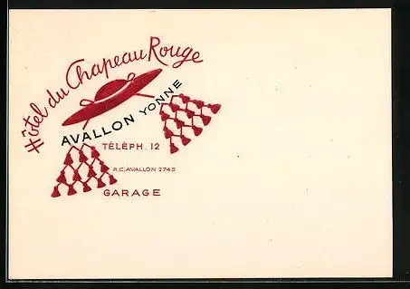 Vertreterkarte Avallon, Hotel du Chapeau Rouge