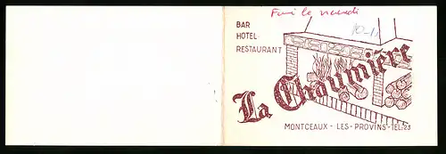 Vertreterkarte Montceaux, Hotel Restaurant La Chamiere, Kamin