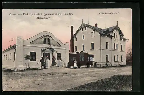 AK Bad Oppelsdorf, Kaiser-Bad und Hotel Villa Dresdensia