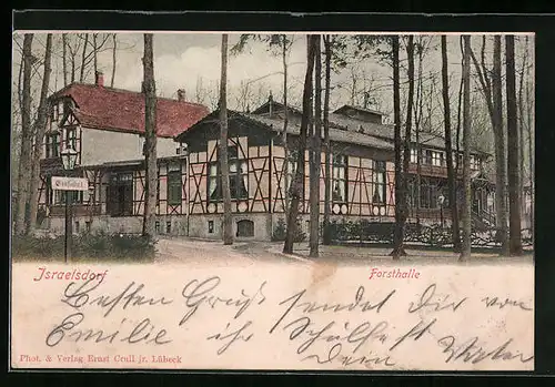 AK Israelsdorf, Ansicht vom Gasthaus Forsthalle