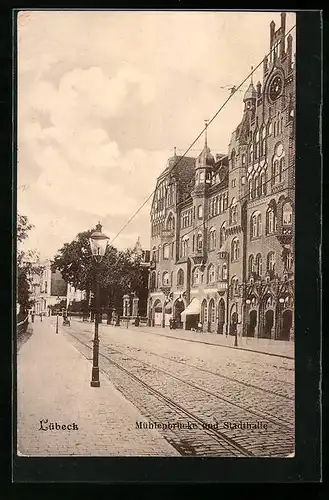 AK Lübeck, Mühlenbrücke und Stadthalle