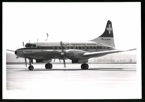 Fotografie Flugzeug Convair 540, Passagierflugzeug der S.A. De Transport Aerien, Kennung HB-IMM