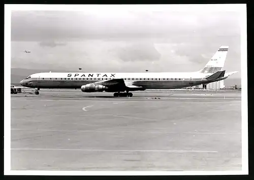 Fotografie Flugzeug Douglas DC-8, Passagierflugzeug der Spantax, Kennung EC-CCF