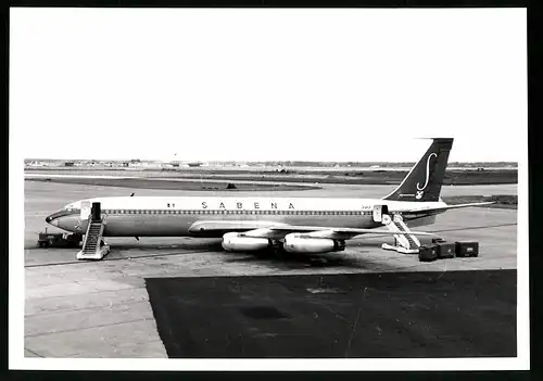 Fotografie Flugzeug Boeing 707, Passagierflugzeug der Sabena, Kennung OO-SJA