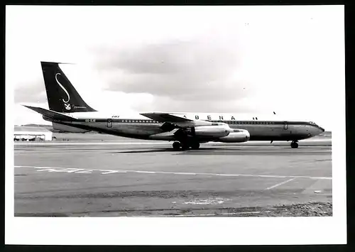 Fotografie Flugzeug Boeing 707, Passagierflugzeug der Sabena, Kennung OO-SJE