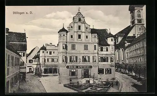 AK Dillingen a. D., Obere Apotheke und Strassenpartie