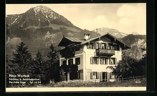 AK Schönau b. Berchtesgaden, Pension Haus Warteck
