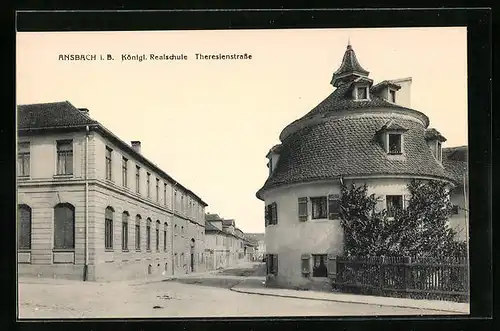 AK Ansbach i. b., Königliche Realschule in der Theresienstrasse