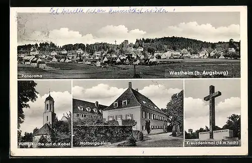 AK Westheim b. Augsburg, Notburga-Heim, Kreuzdenkmal