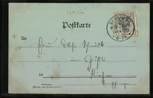 Mondschein-AK Gräfenberg, Teilansicht vom Ort