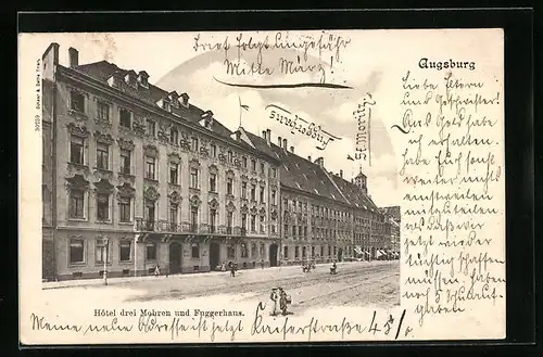 AK Augsburg, Hotel drei Mohren und Fuggerhaus