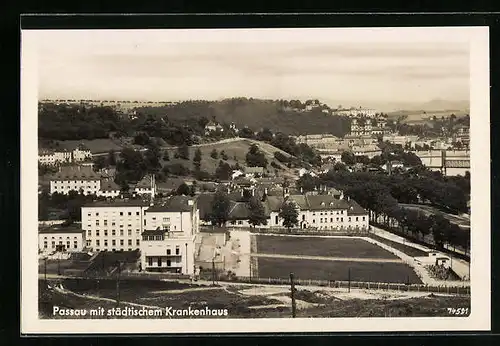 AK Passau, Teilansicht mit städtischem Krankenhaus