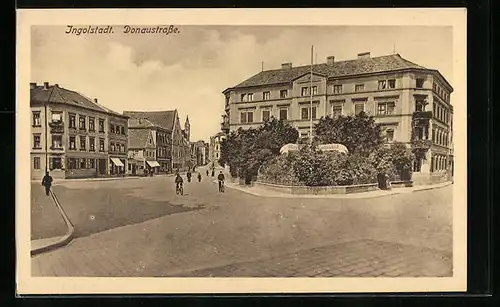 AK Ingolstadt, Donaustrasse mit Hotel