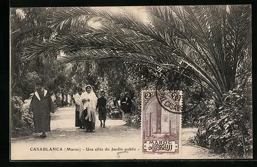 AK Casablanca, Une allee du Jardin public