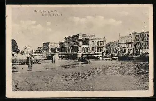 AK Königsberg, Börse vom Fluss aus gesehen