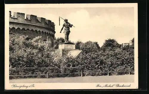 AK Königsberg, Blick auf das Michael-Denkmal