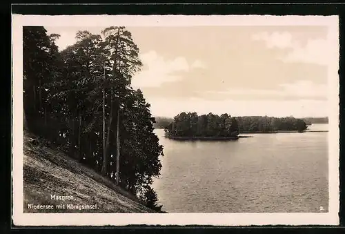 AK Masuren, Niedersee mit Königsinsel