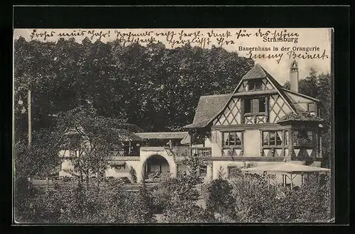 AK Strassburg, Bauernhaus in der Orangerie