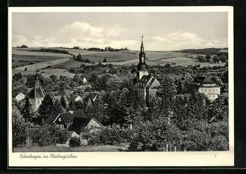 AK Eckenhagen /Oberbergischen, Ortspartie mit Kirche