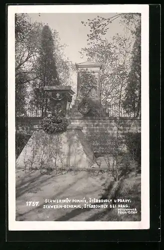 AK Prag / Praha-Sterboholy, Schwerinuv Pomnik