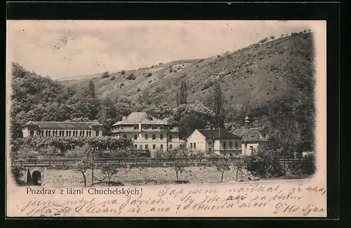 AK Prag / Praha-Chuchle, Teilansicht mit Kirche