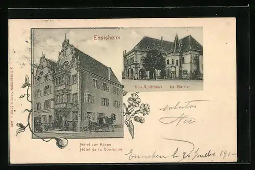 AK Ensisheim, Hotel zur Krone, Stadthaus