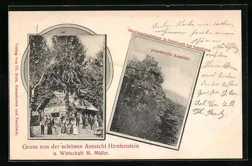 AK Steinbach bei Sennheim, Gasthaus von M. Müller, Aussichtsplattform