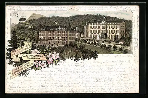 Lithographie Drei Ähren, Hotel zu den drei Königen, Grand Hotel, Léon Petitdemange