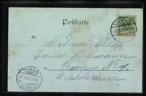 Mondschein-AK Sulz, Gasthof am Marktplatz