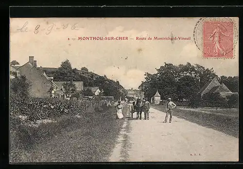AK Monthou-sur-Cher, Route de Montrichard-Vineuil