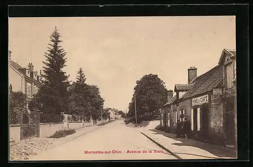 AK Mennetou-sur-Cher, Avenue de la Gare