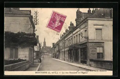 AK Montoire, La Rue Ronsard et l`Eglise