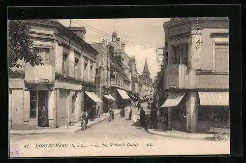 AK Montrichard, La Rue Nationale