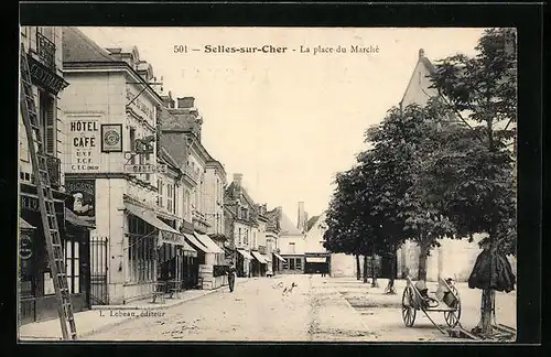 AK Selles-sur-Cher, La Place du Marché