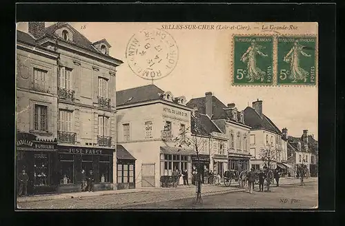 AK Selles-sur-Cher, La Grande Rue