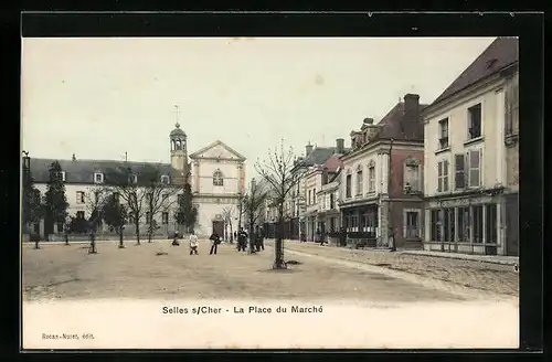 AK Selles-sur-Cher, La Place du Marché